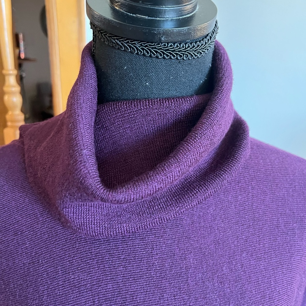 Eileen Fisher 100% Merino Wool Mock Neck‎ Sweater Size M - Picture 3 of 4